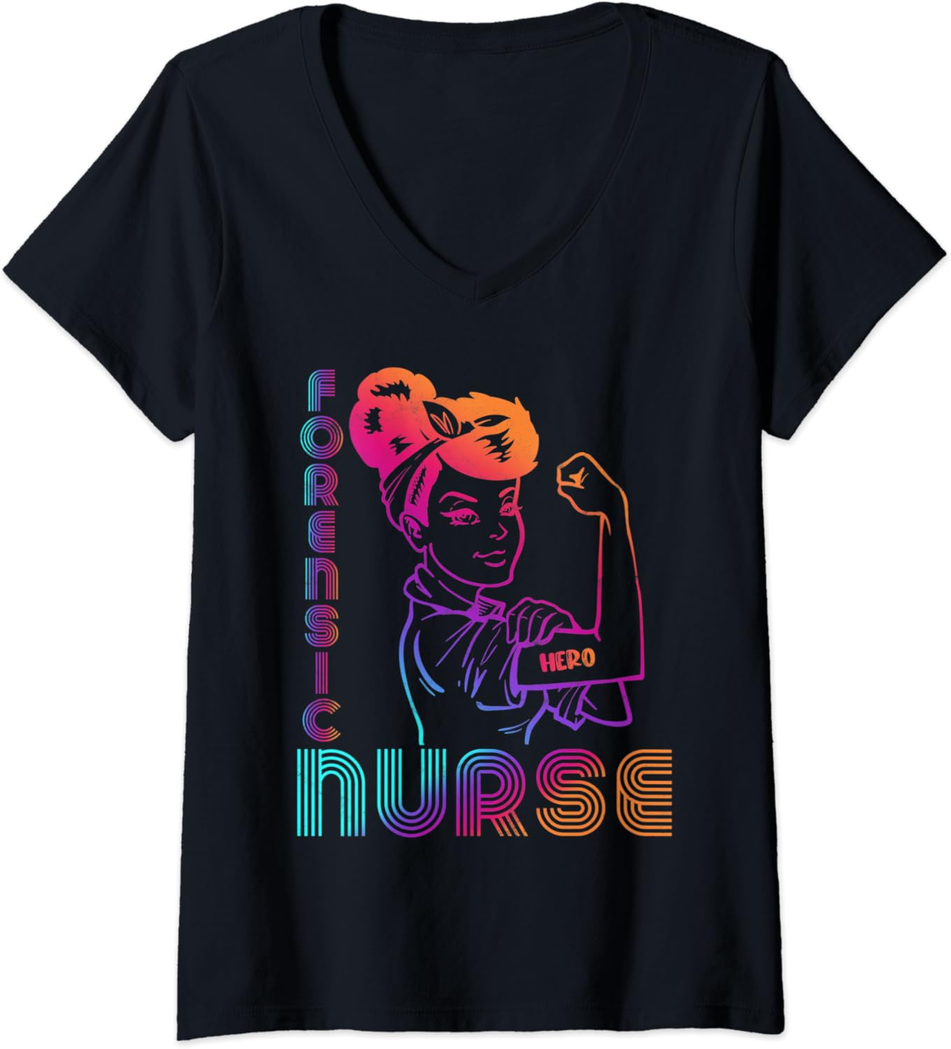 Womens Vintage Forensic Nurse Cute RN VNeck TShirt
